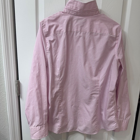 Lands’ End Pink Gingham Button-Down Shirt – Size 14 - Picture 2 of 3